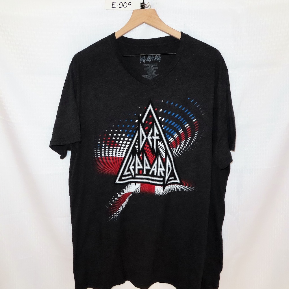 DEF LEPPARD MENS BLACK T-SHIRT - SIZE X-LARGE